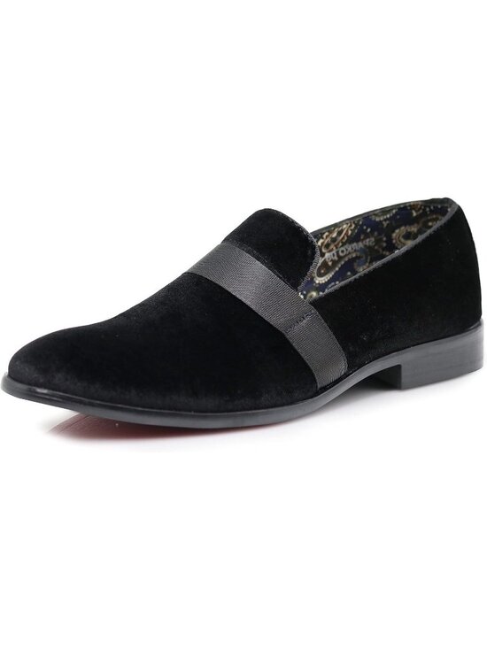 Alberto Feilini Men\'s Black Vintage Velvet Loafer Tuxedo Slip On Formal Shoes main image 6